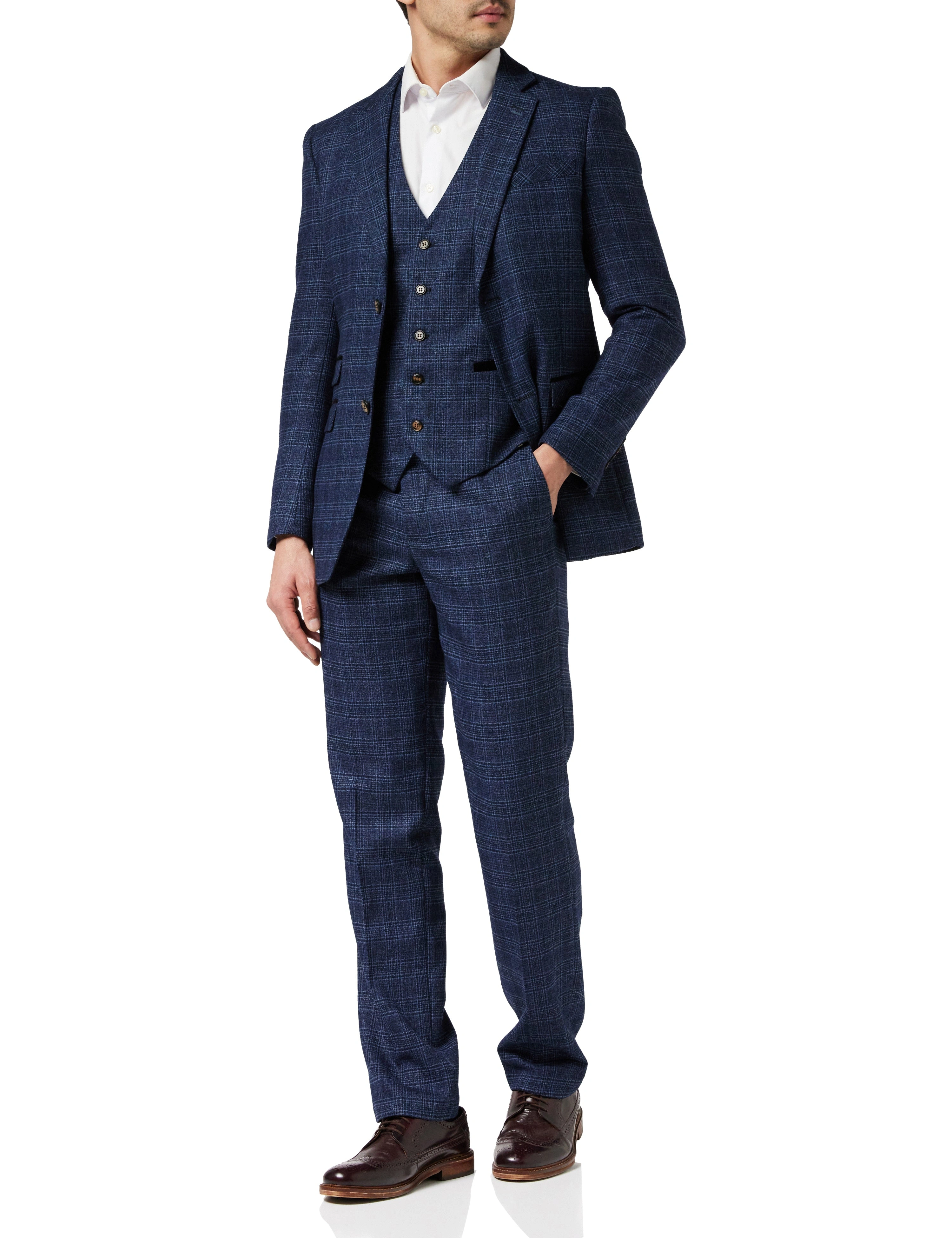 ABEL - Tweed Navy : L'élégance intemporelle en costume, un classique revisité.