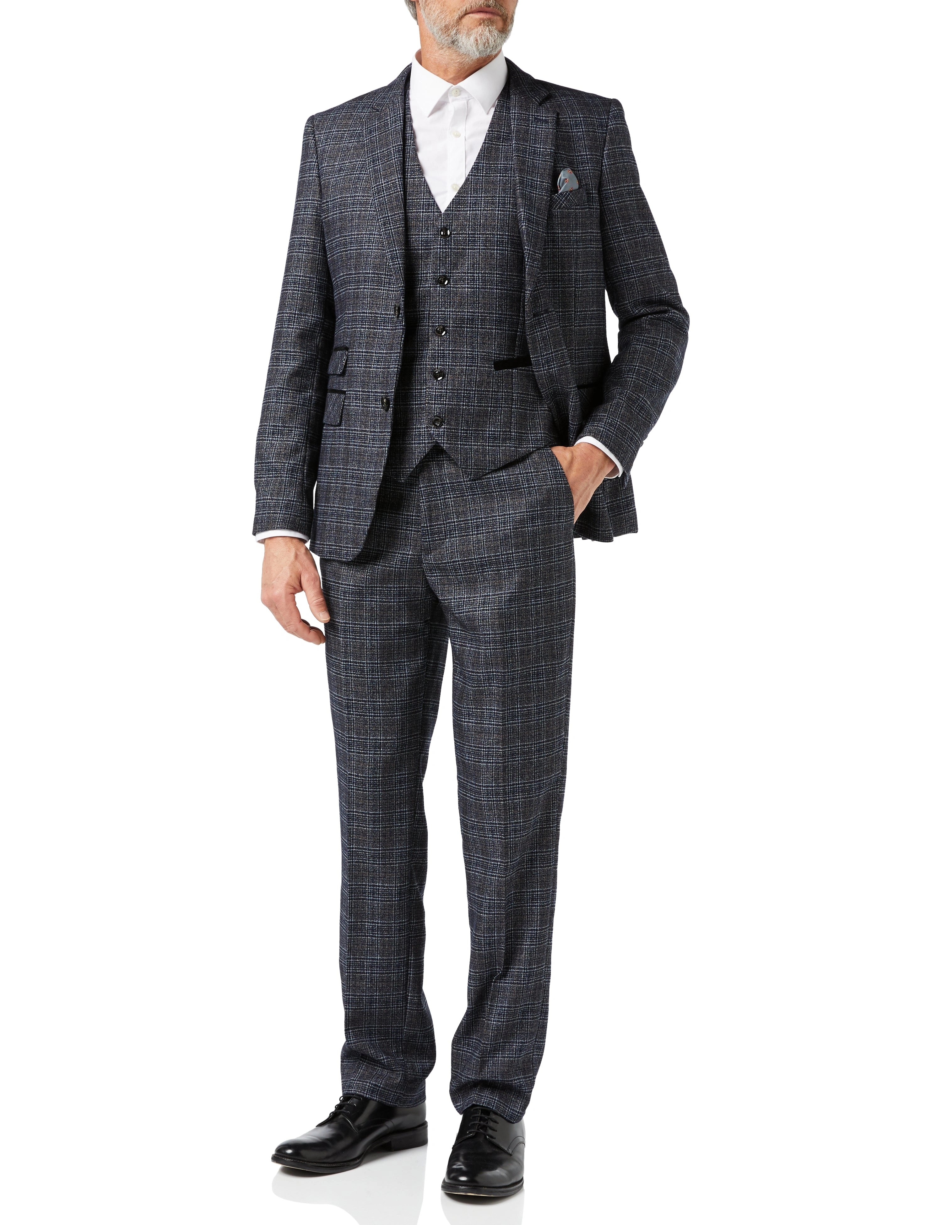 ABEL - Charme Gris Tweed: Un Costume Intemporel pour l'Élégance Discrète.